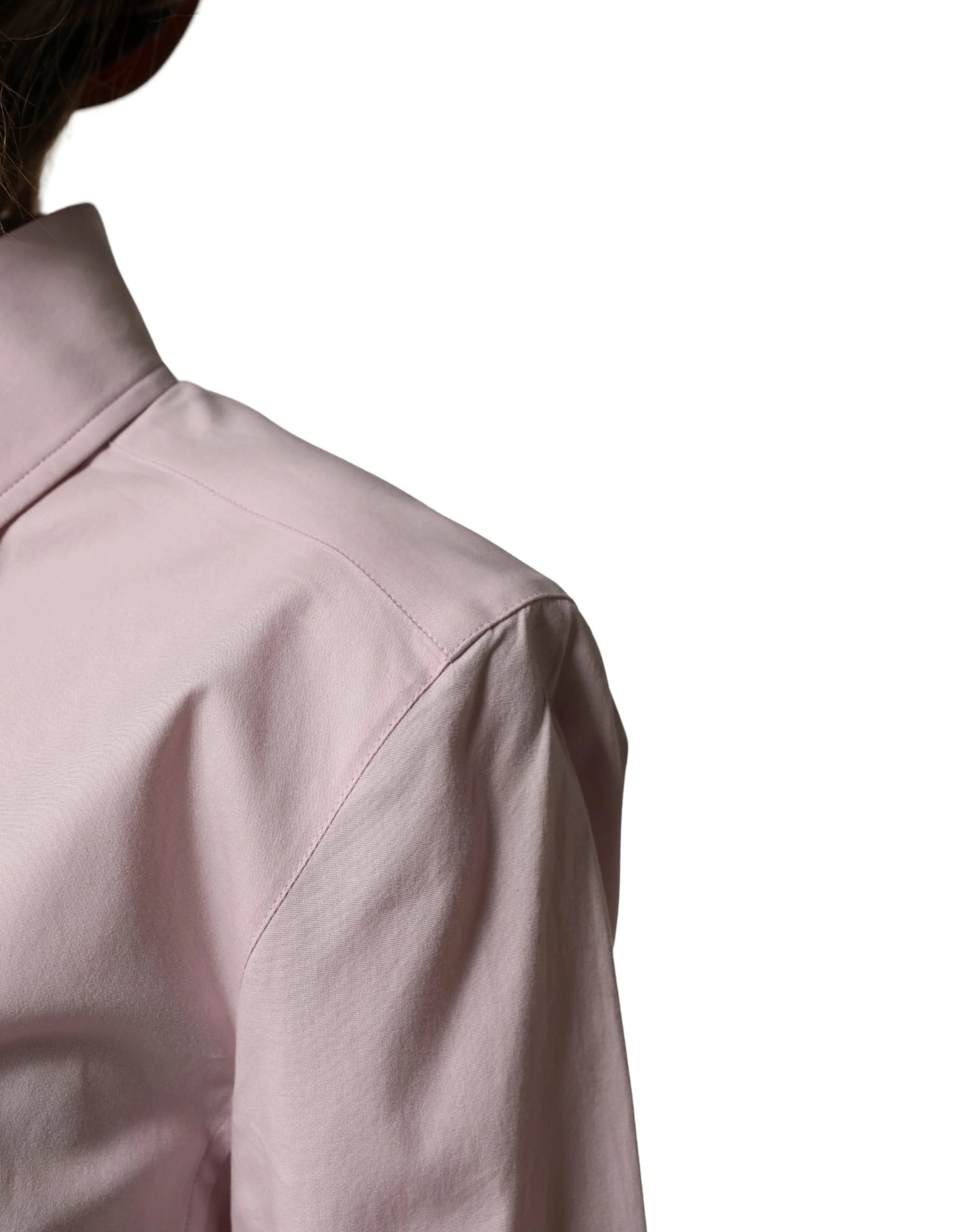 Dolce & Gabbana Pink Cotton Long Sleeves Collared Shirt Top - IT36|XXS
