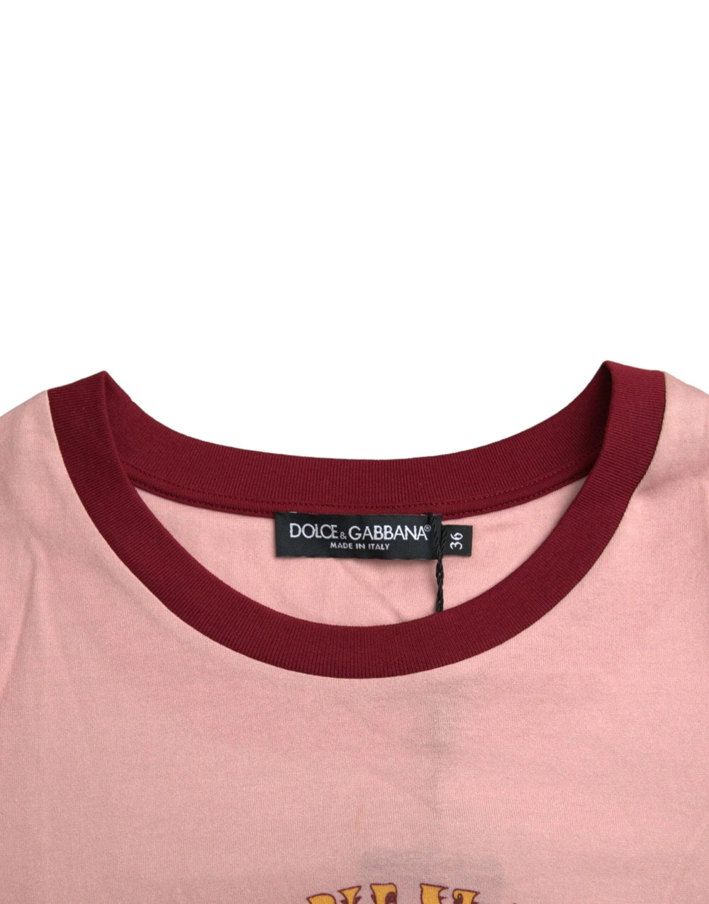 Dolce & Gabbana Pink Cotton Short Sleeves Crew Neck T-shirt - IT36 | XS - T-Shirts
