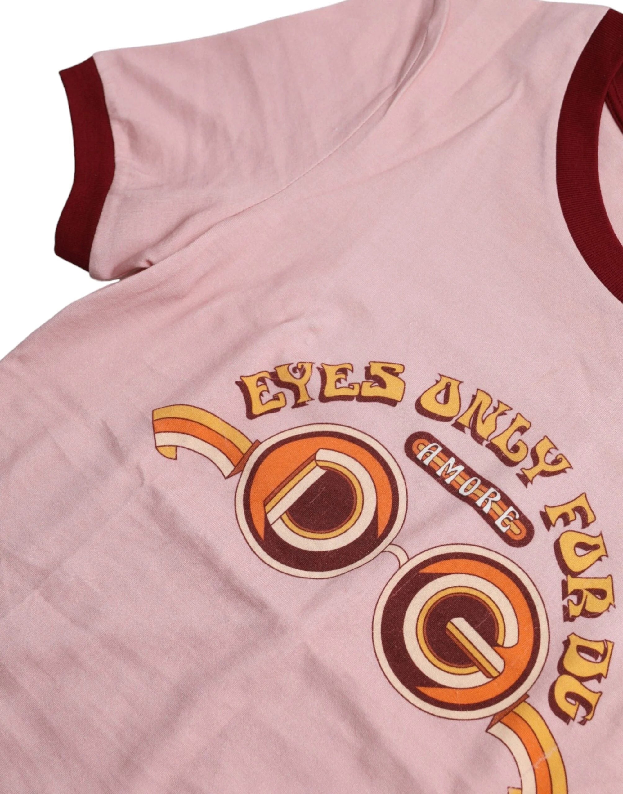 Dolce & Gabbana Pink Cotton Short Sleeves Crew Neck T-shirt - IT36 | XS - T-Shirts