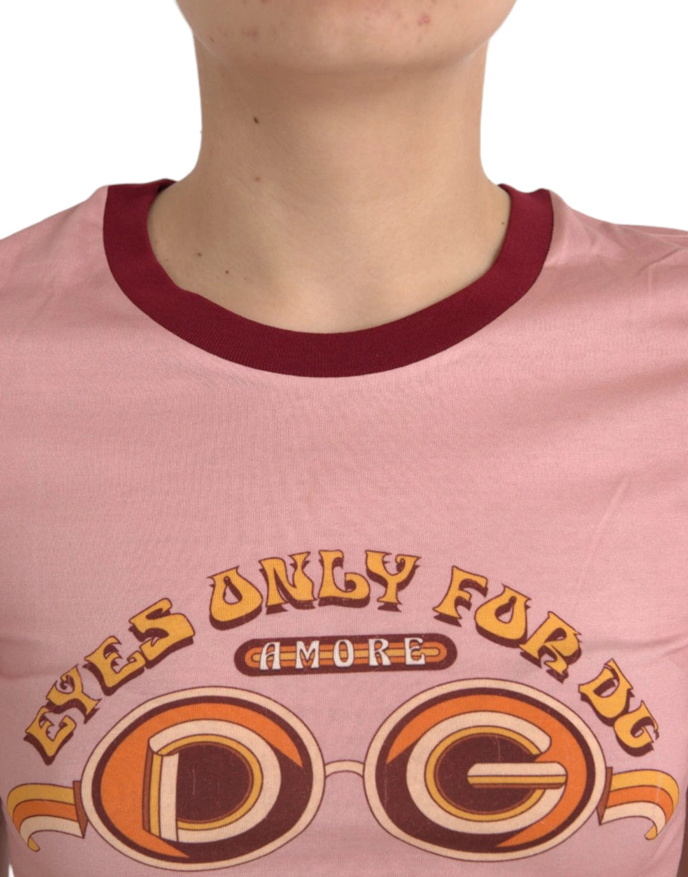 Dolce & Gabbana Pink Cotton Short Sleeves Crew Neck T-shirt - IT36 | XS - T-Shirts