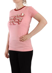 Dolce & Gabbana Pink Cotton Short Sleeves Crewneck T-shirt Top - IT38|XS - T-Shirts