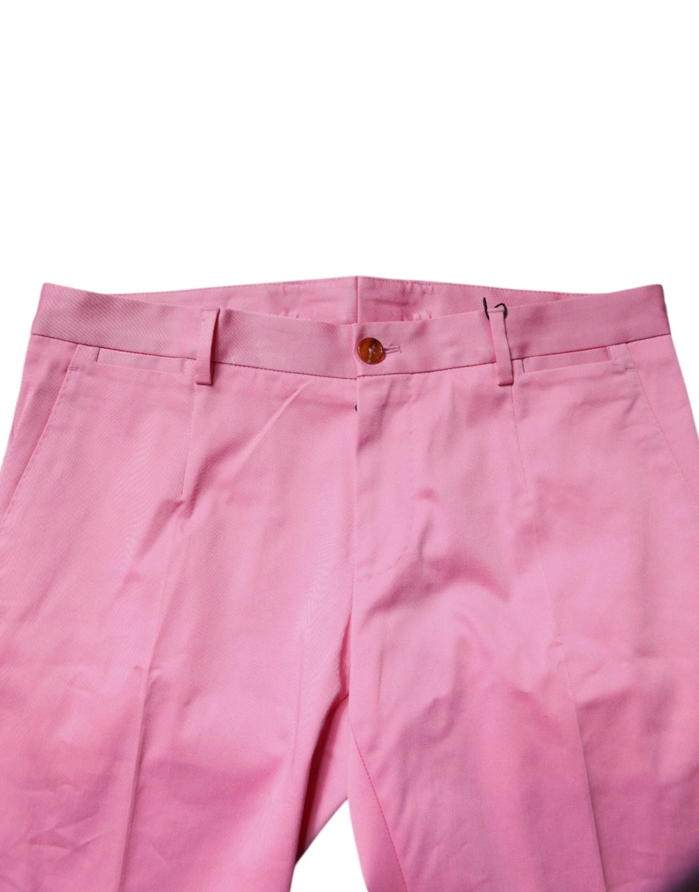 Dolce & Gabbana Pink Cotton Slim Fit Men Dress Formal Pants - IT48 | M - Trousers