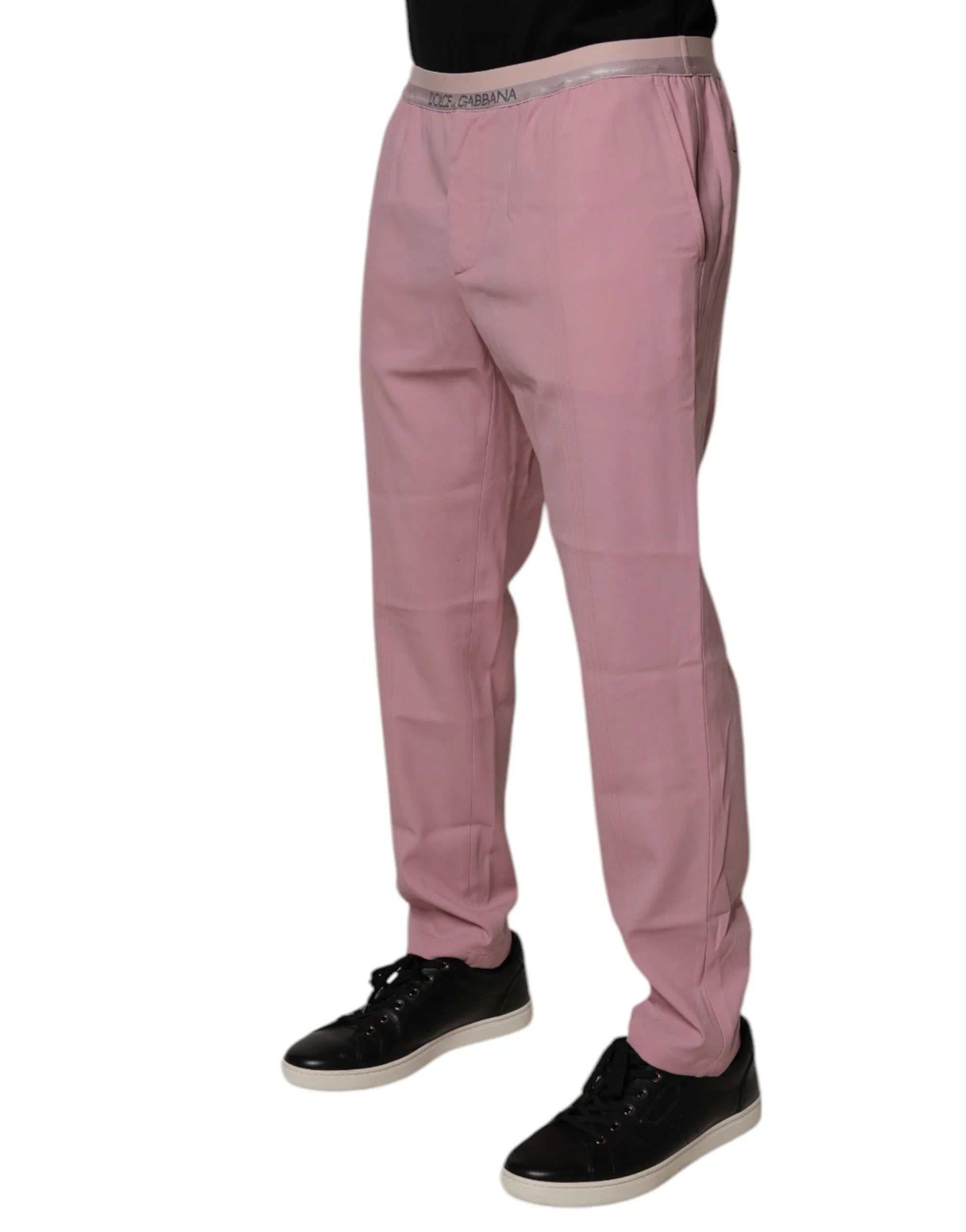 Pantalon chino stretch en coton rose Dolce & Gabbana - IT48 | M - Chinos