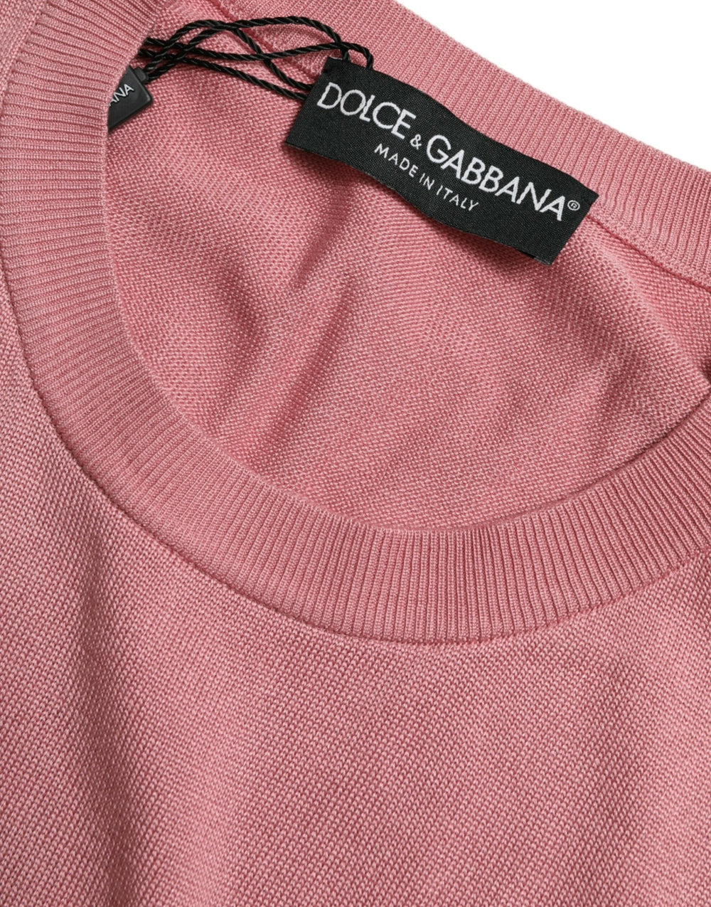 Dolce & Gabbana Pink Crew Neck Cropped Sleeveless Tank Top - Tank Tops