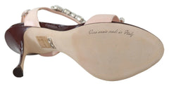 Dolce & Gabbana Pink Crystals Heels Keira Sandals - Sandals