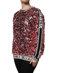Dolce & Gabbana Pink DG Queen Sequin Pullover Sweater - Sweaters