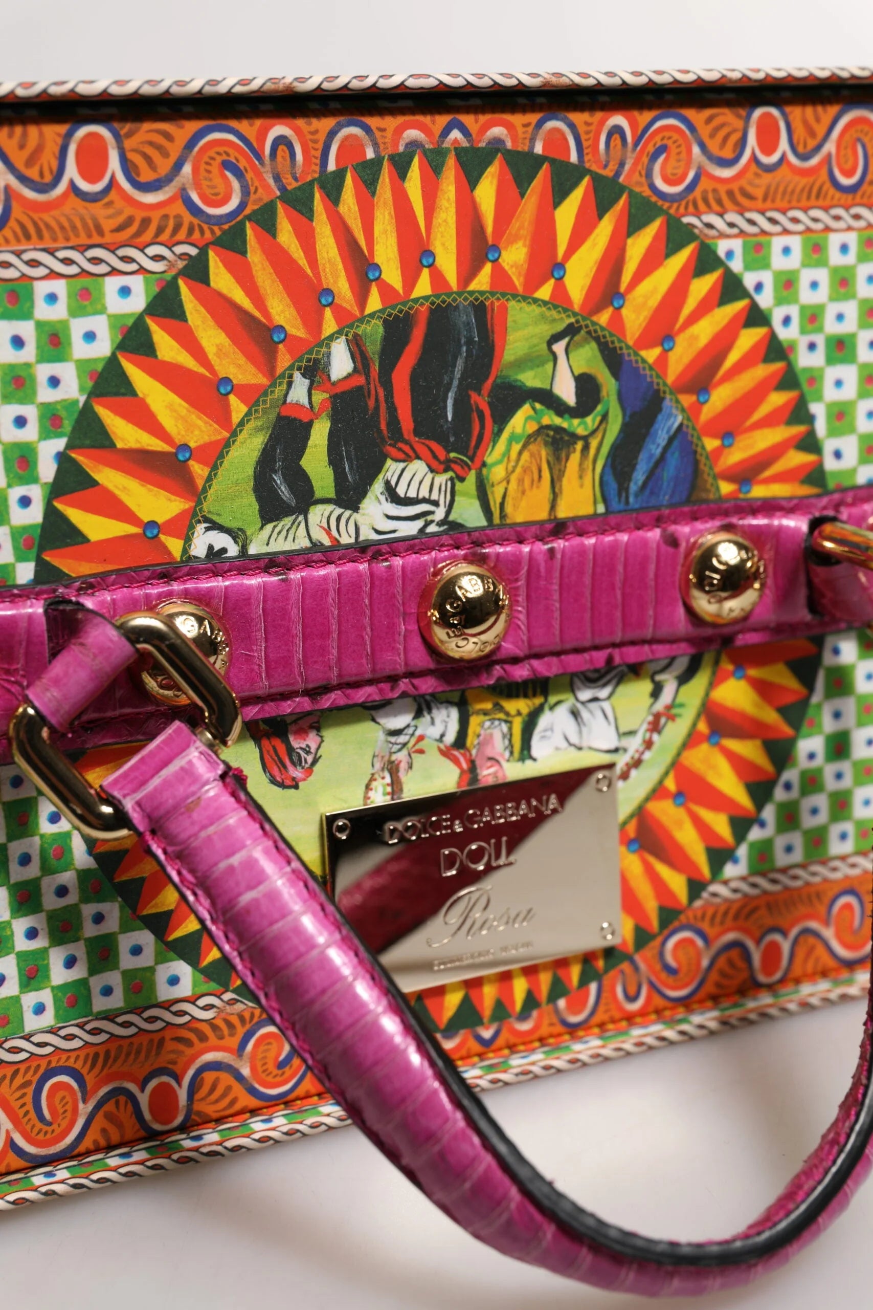 Dolce & Gabbana Pink Dress Ceramic Porcelain Fashion Leather Sicily Dolls - Dollhouse Accessories