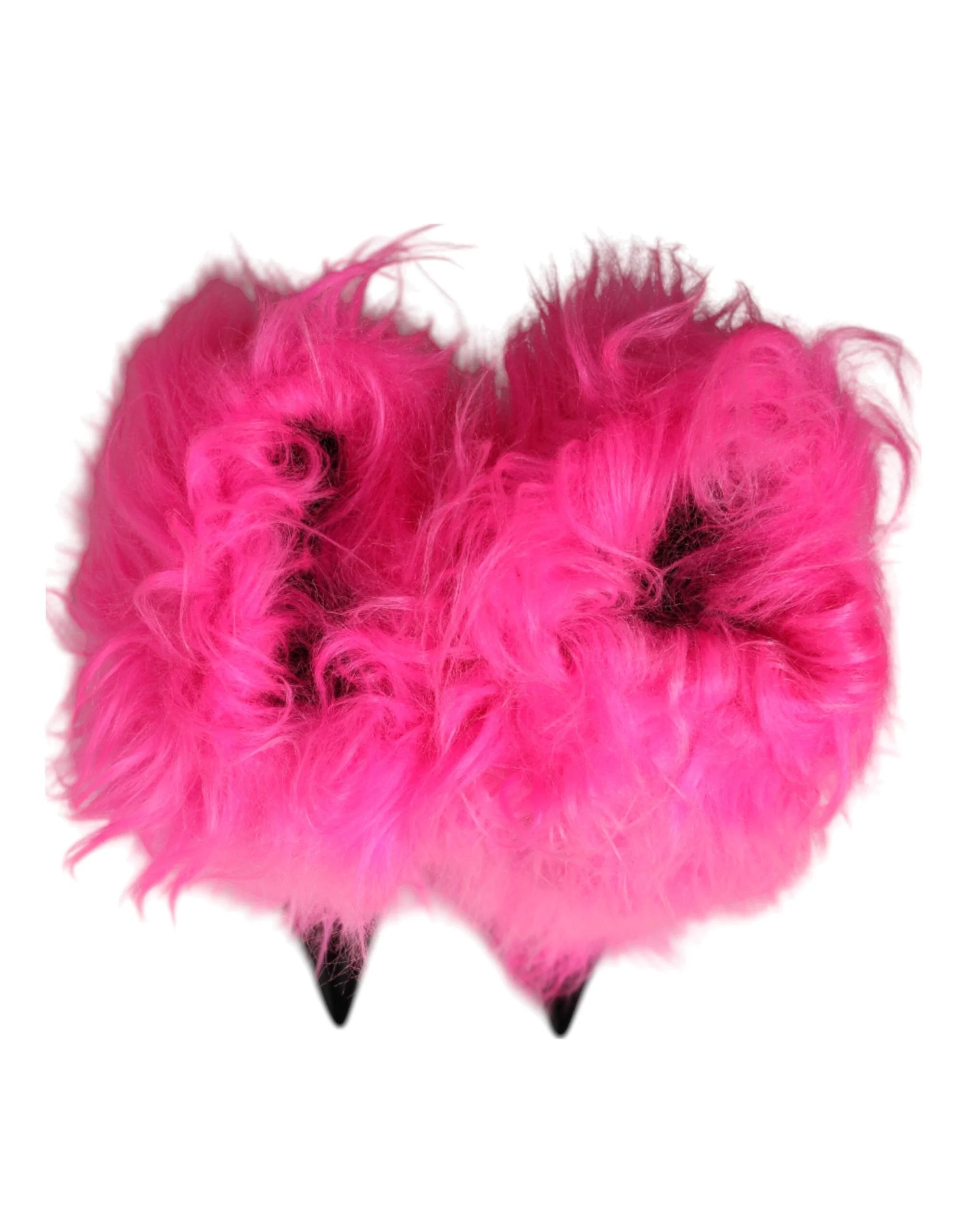 Dolce & Gabbana Pink Faux Fur Leather High Heels Boots Shoes - EU38/US7.5 - Boots