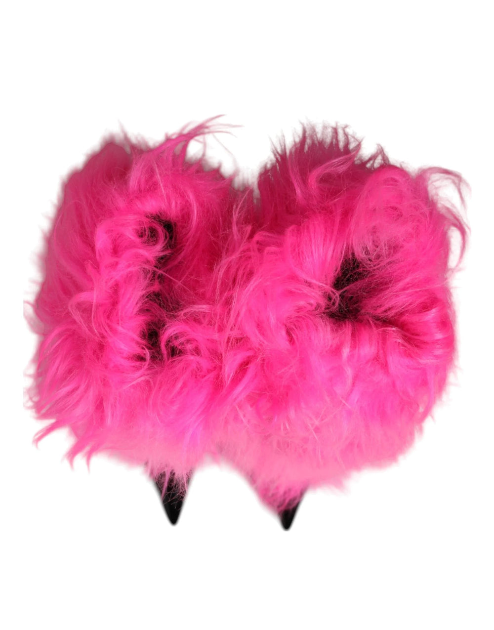 Dolce & Gabbana Pink Faux Fur Leather High Heels Boots Shoes - EU38/US7.5 - Boots