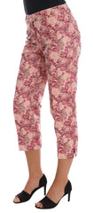 Dolce & Gabbana Pink Floral Brocade Capri Pants - Trousers