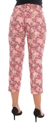 Dolce & Gabbana Pink Floral Brocade Capri Pants - Trousers