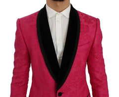 Dolce & Gabbana Pink Floral Brocade Slim Blazer Jacket - IT44 | XS - Sport Jackets