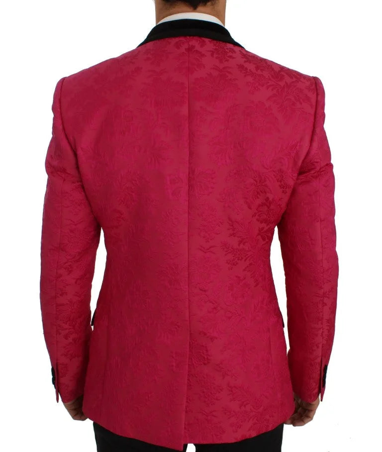 Dolce & Gabbana Pink Floral Brocade Slim Blazer Jacket - IT44 | XS - Sport Jackets