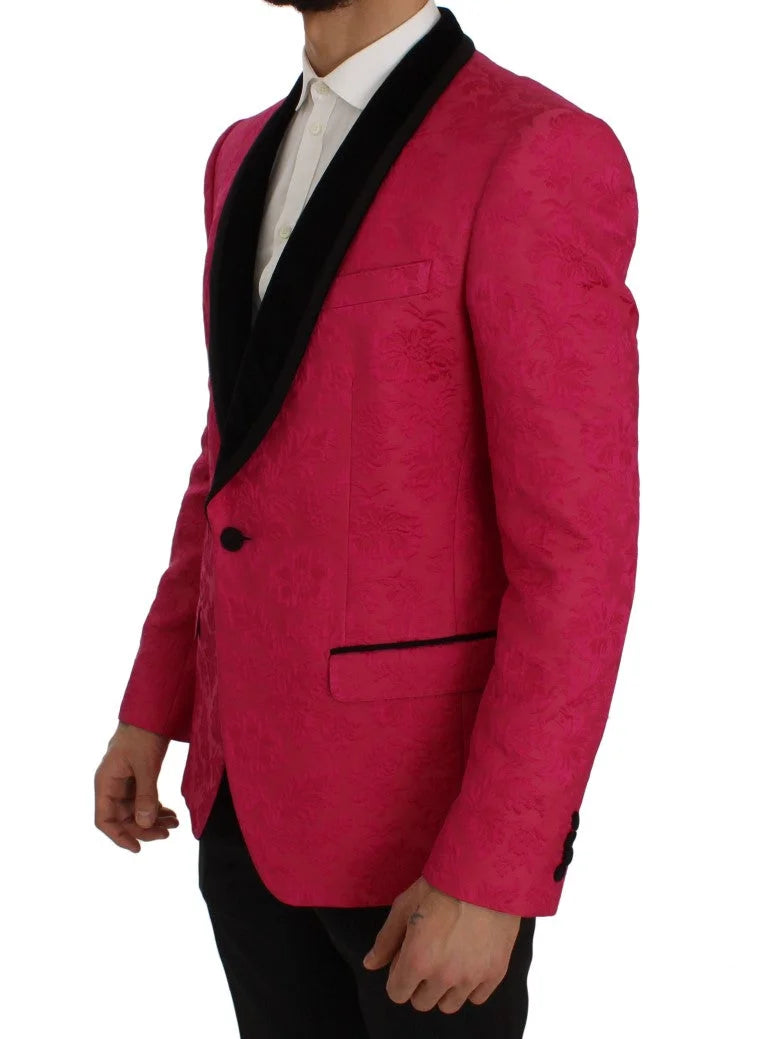 Dolce & Gabbana Pink Floral Brocade Slim Blazer Jacket - IT44 | XS - Sport Jackets