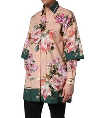 Dolce & Gabbana Pink Floral Cotton Button Front Shirt Top - IT38 | XS