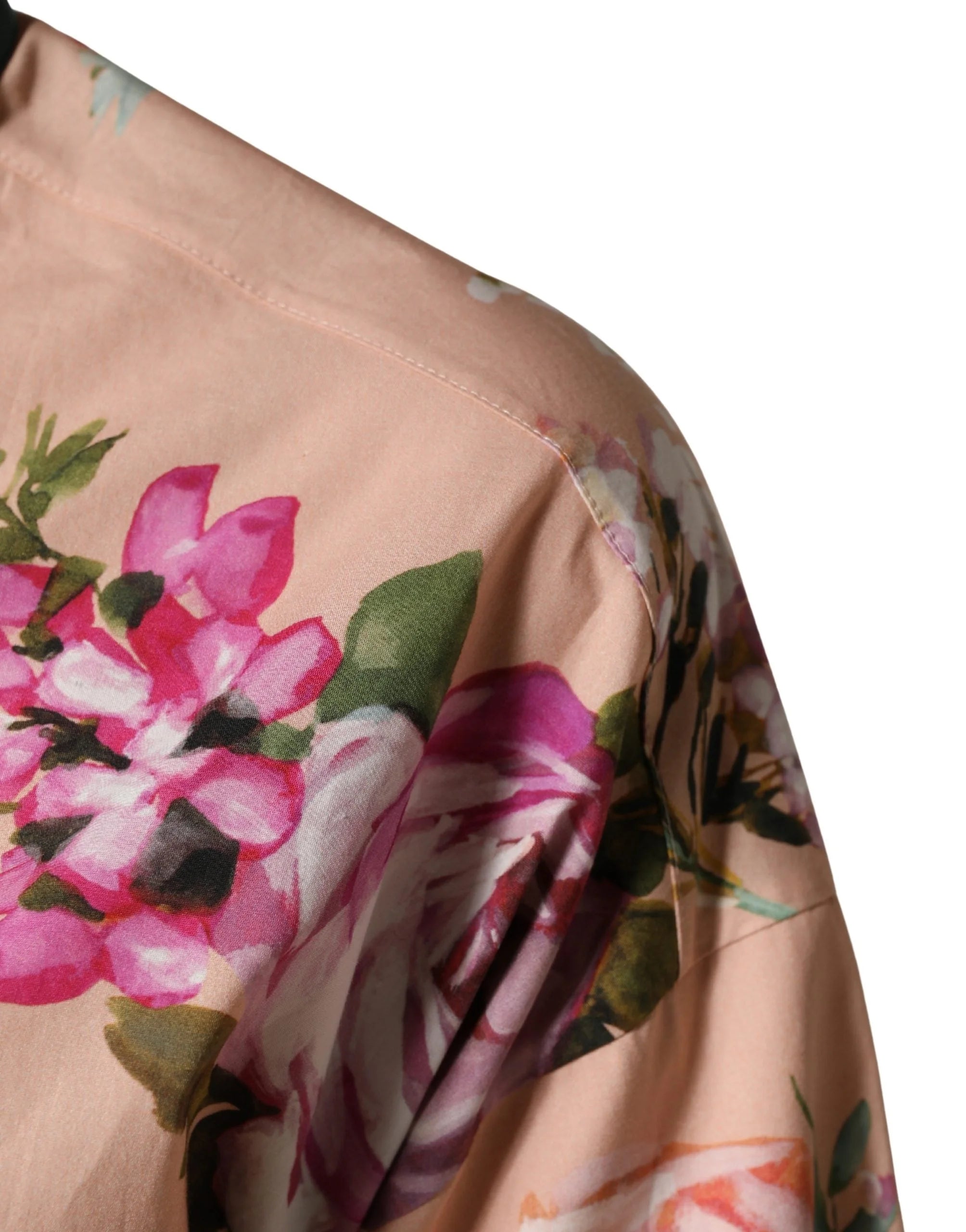 Dolce & Gabbana Pink Floral Cotton Button Front Shirt Top - IT38 | XS