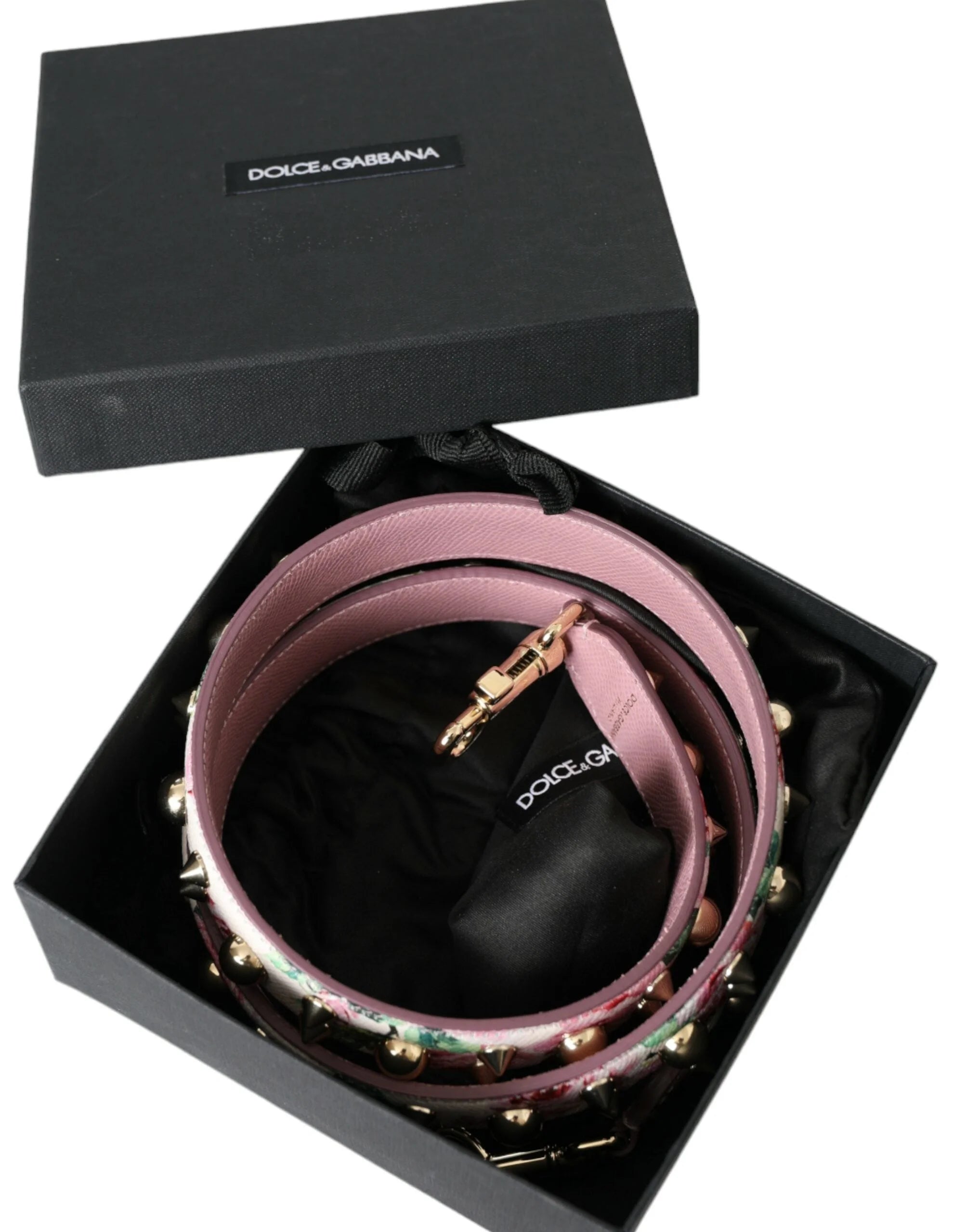 Alça de Ombro Dolce & Gabbana Rosa com Estampa Floral para Acessório de Mala