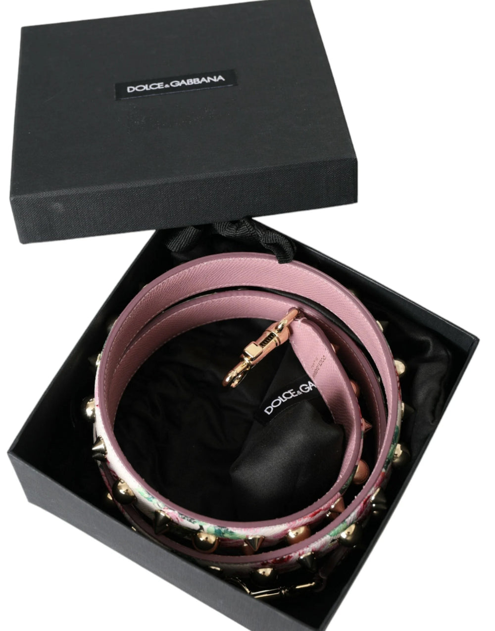 Alça de Ombro Dolce & Gabbana Rosa com Estampa Floral para Acessório de Mala