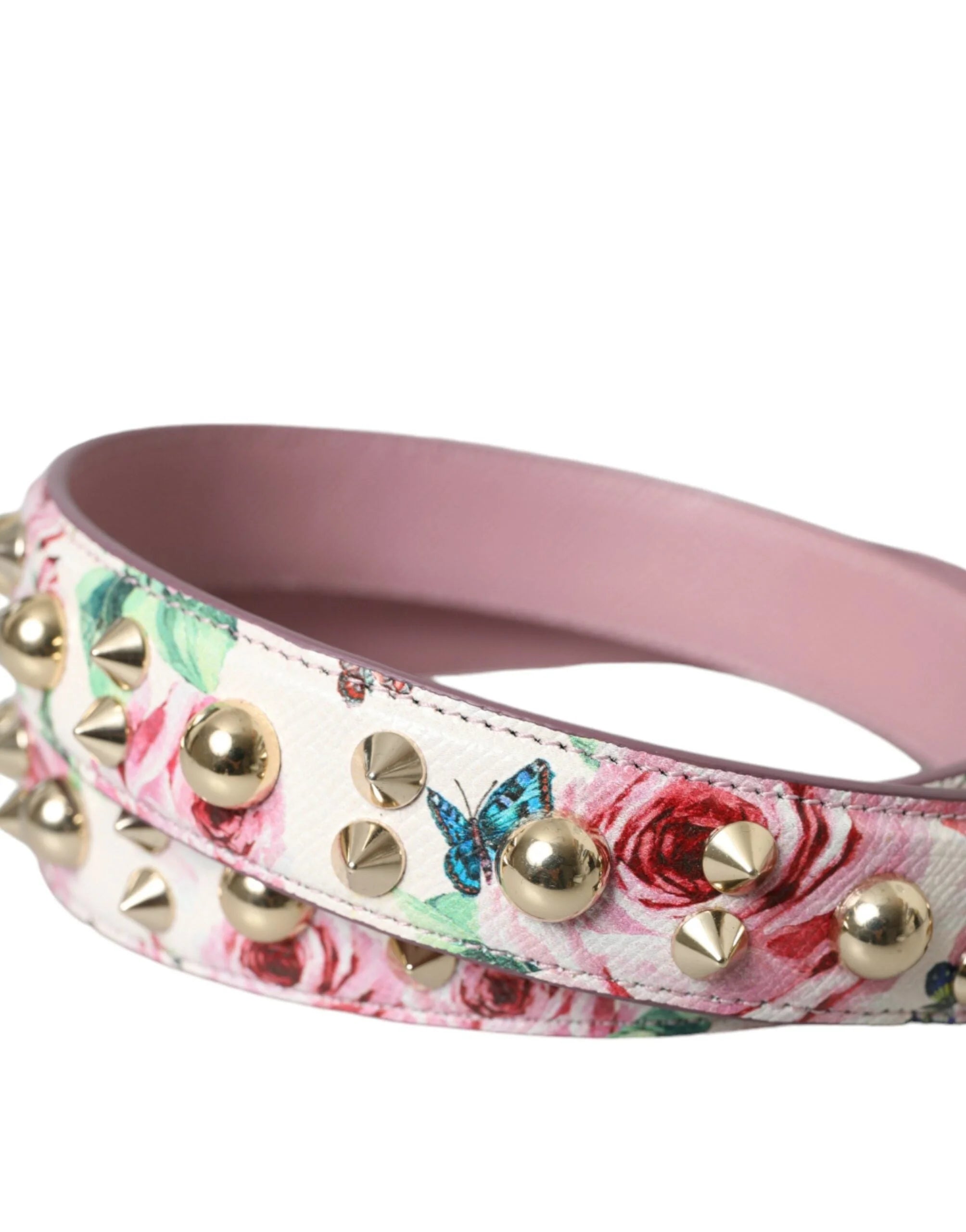 Alça de Ombro Dolce & Gabbana Rosa com Estampa Floral para Acessório de Mala