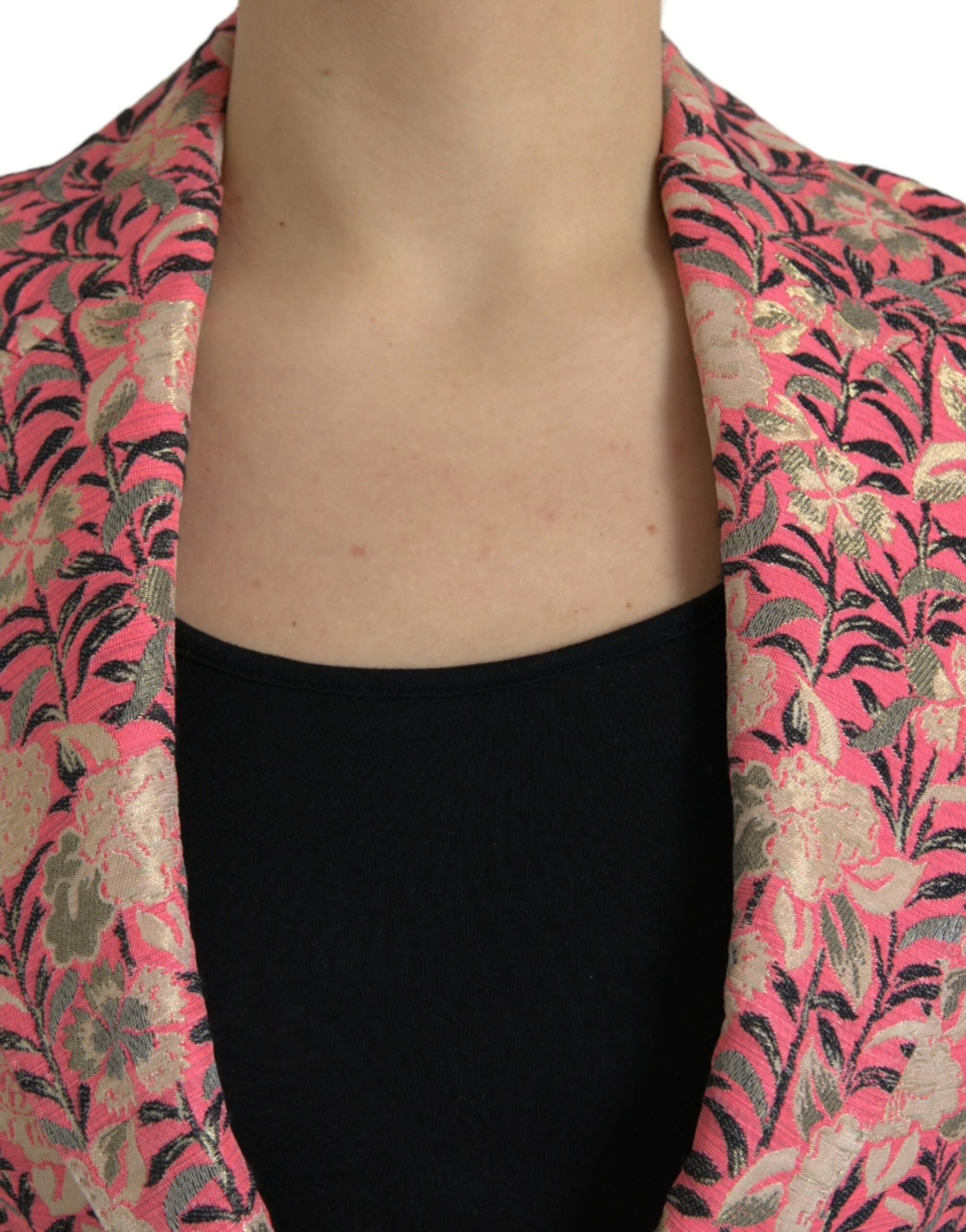 Dolce & Gabbana Pink Floral Jacquard Slim Fit 2 Piece Suit - IT40|S - Pant Suits