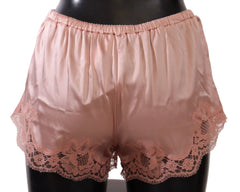 Dolce & Gabbana Pink Floral Lace Lingerie Underwear - Boyshorts