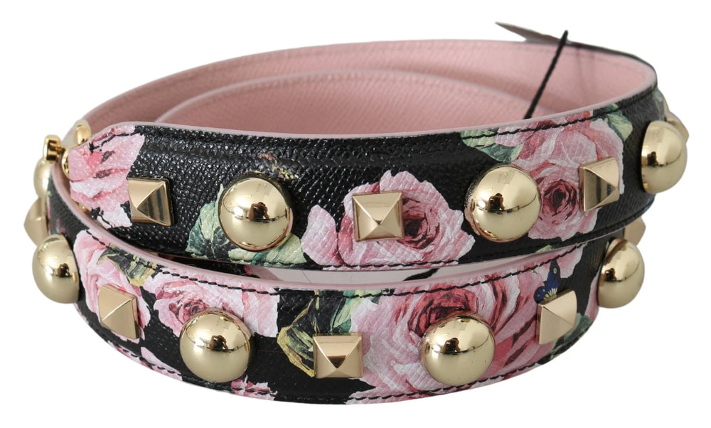 Dolce & Gabbana Pink Floral Leather Stud Accessory Shoulder Strap - Handbag & Wallet Accessories