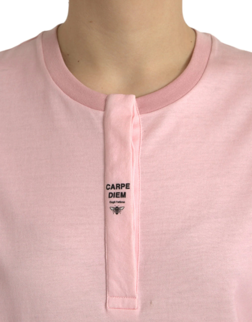 Dolce & Gabbana Pink Floral Print Cotton Short Sleeves T-shirt - IT40|S - T-Shirts