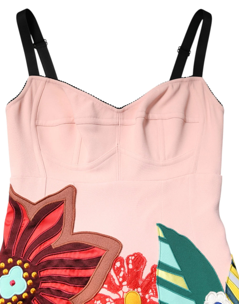 Dolce & Gabbana Pink Floral Print Spaghetti Strap Mini Dress - IT40|S - Dresses