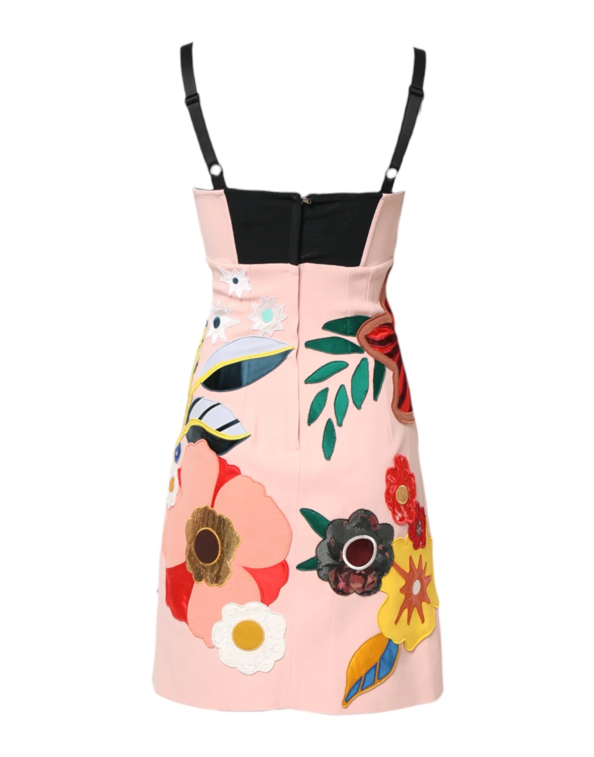 Dolce & Gabbana Pink Floral Print Spaghetti Strap Mini Dress - IT40|S - Dresses