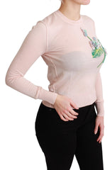 Dolce & Gabbana Pink Floral Silk Cashmere Pullover Sweater - IT36 | XS - Sweaters