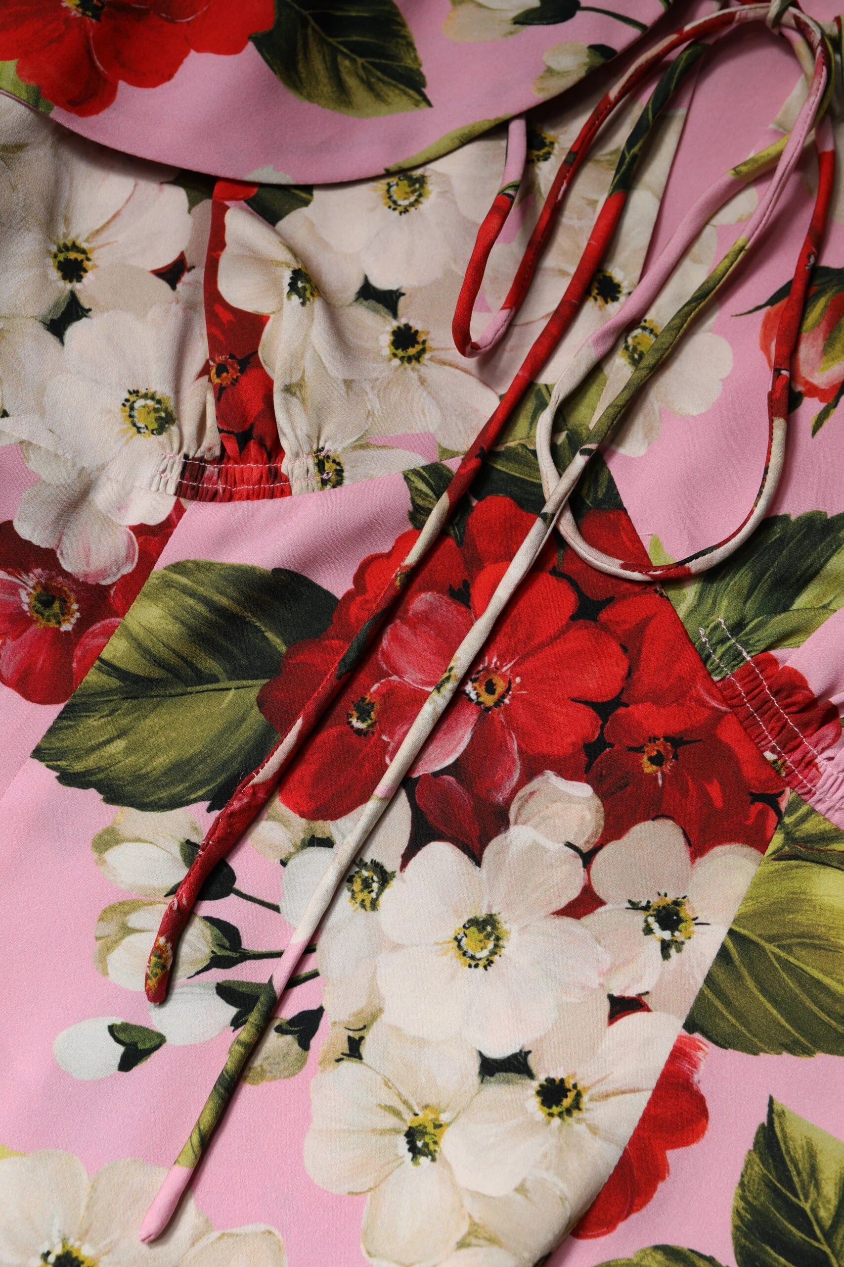 Dolce & Gabbana Pink Floral Silk Short Sleeves Blouse Top - Blouses