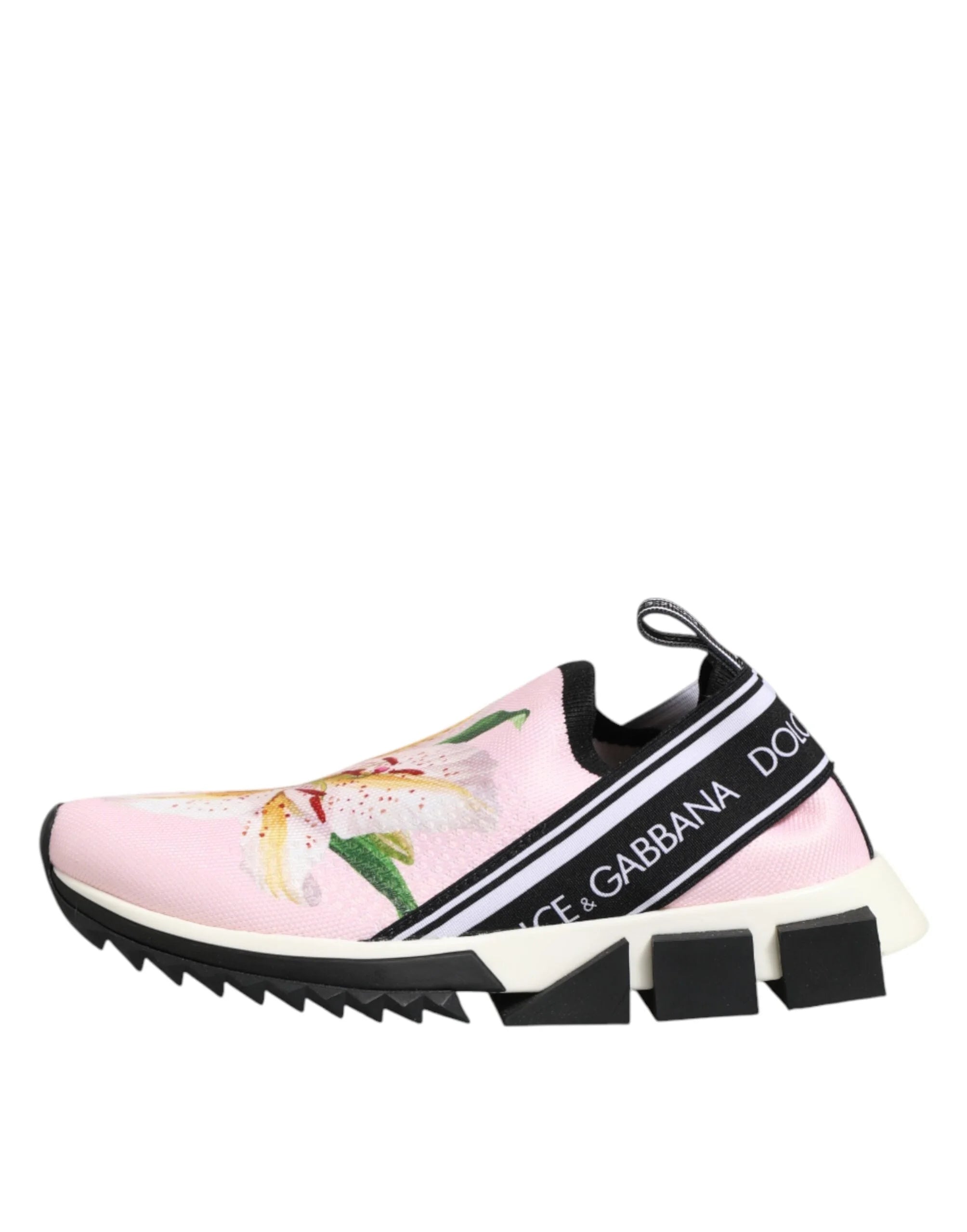 Dolce & Gabbana Pink Floral Sorrento Low Top Sneakers Shoes - EU37/US6.5 - Sneakers