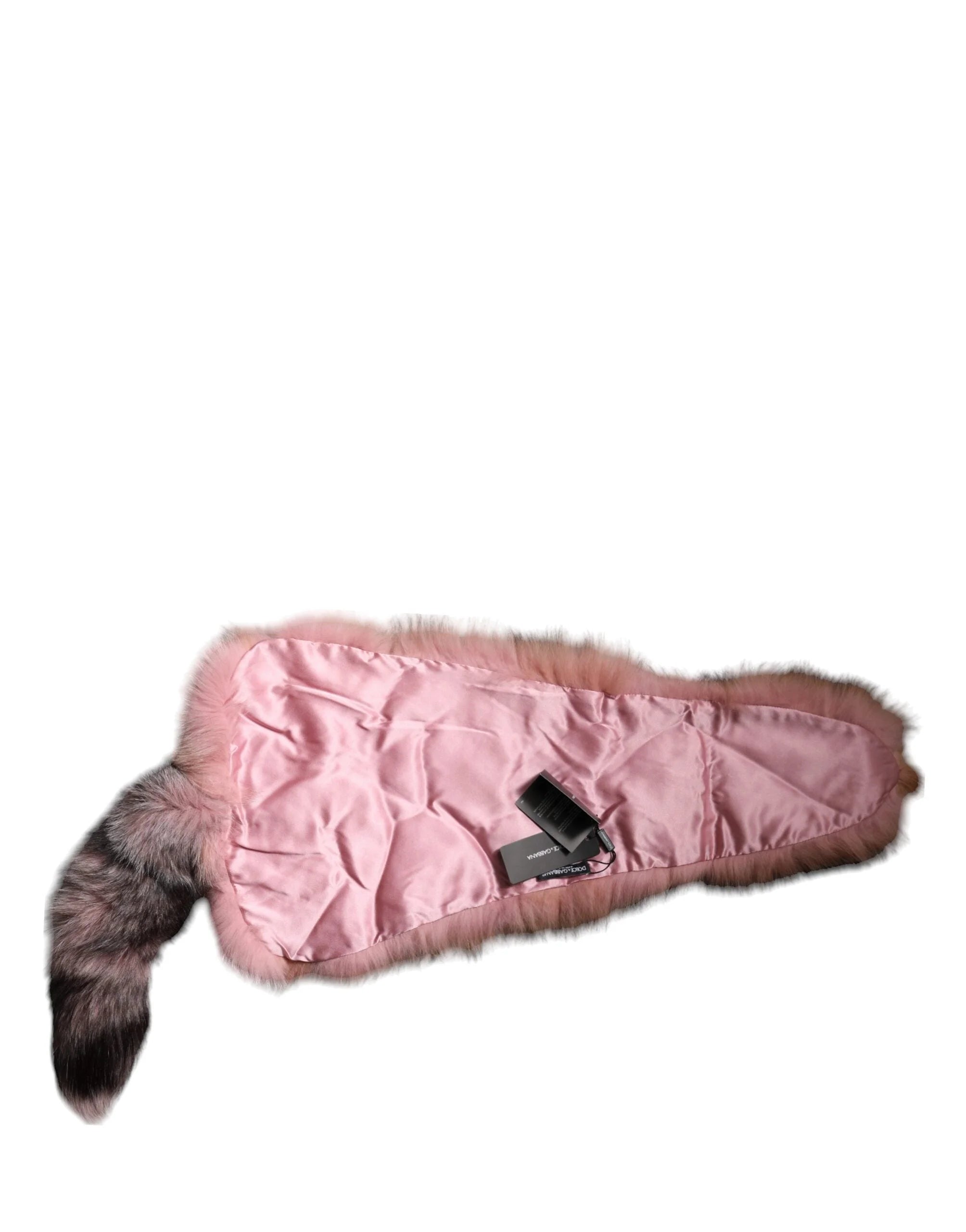 Dolce & Gabbana Pink Frost Fox Fur Neck Warmer Winter Scarf - Scarves & Shawls