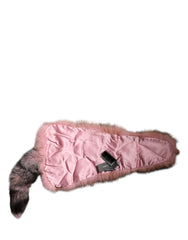 Dolce & Gabbana Pink Frost Fox Fur Neck Warmer Winter Scarf - Scarves & Shawls