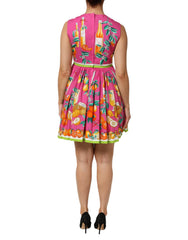 Dolce & Gabbana Pink Fruit Print A-line Mini Sleeveless Dress - IT42|M - Dresses