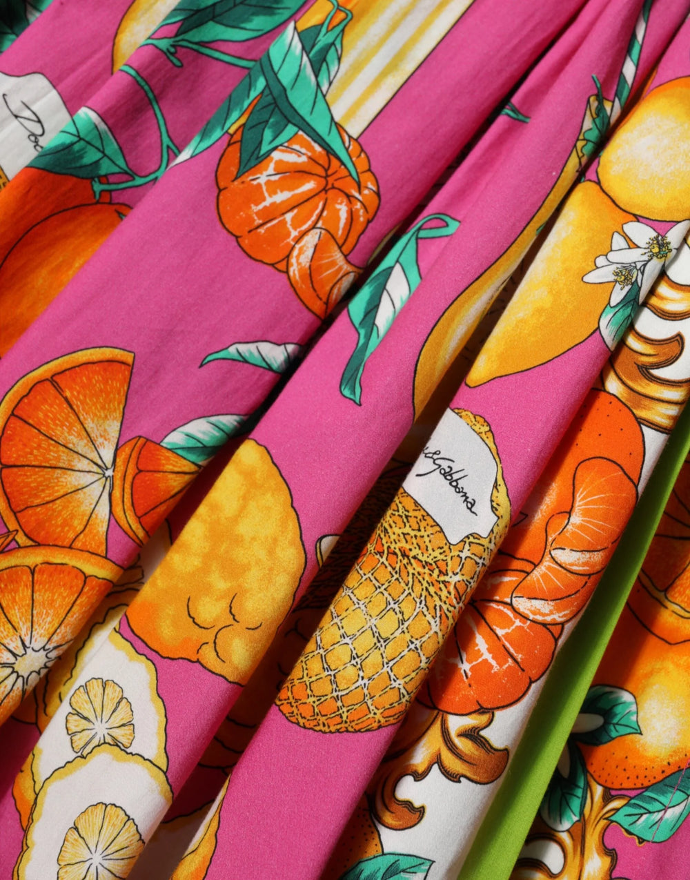 Dolce & Gabbana Pink Fruit Print A-line Mini Sleeveless Dress - IT42|M - Dresses