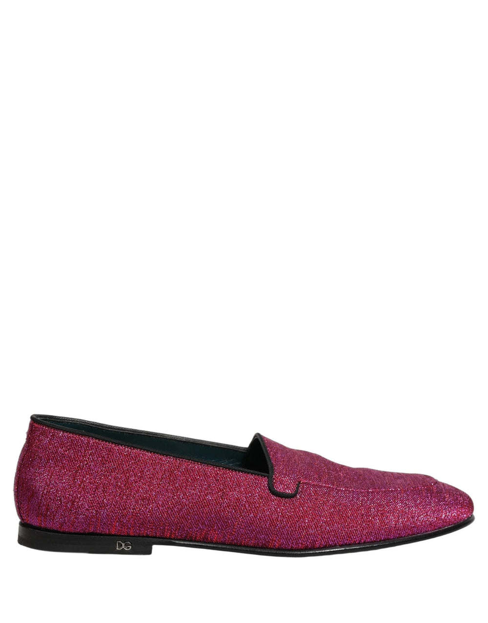 Dolce & Gabbana Pink Glitter Lurex Logo Dress Loafers Shoes - EU43/US10