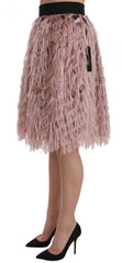 Dolce & Gabbana Pink Gold Fringe Metallic Pencil A-line Skirt - IT42|M