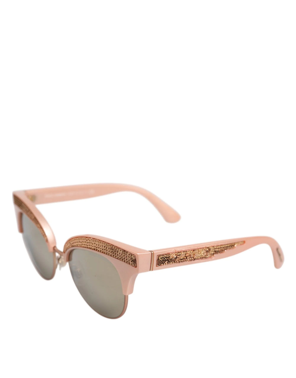 Dolce & Gabbana Pink Gold Mirrored Cat Eye DG6109 Sequined Sunglasses - Sunglasses