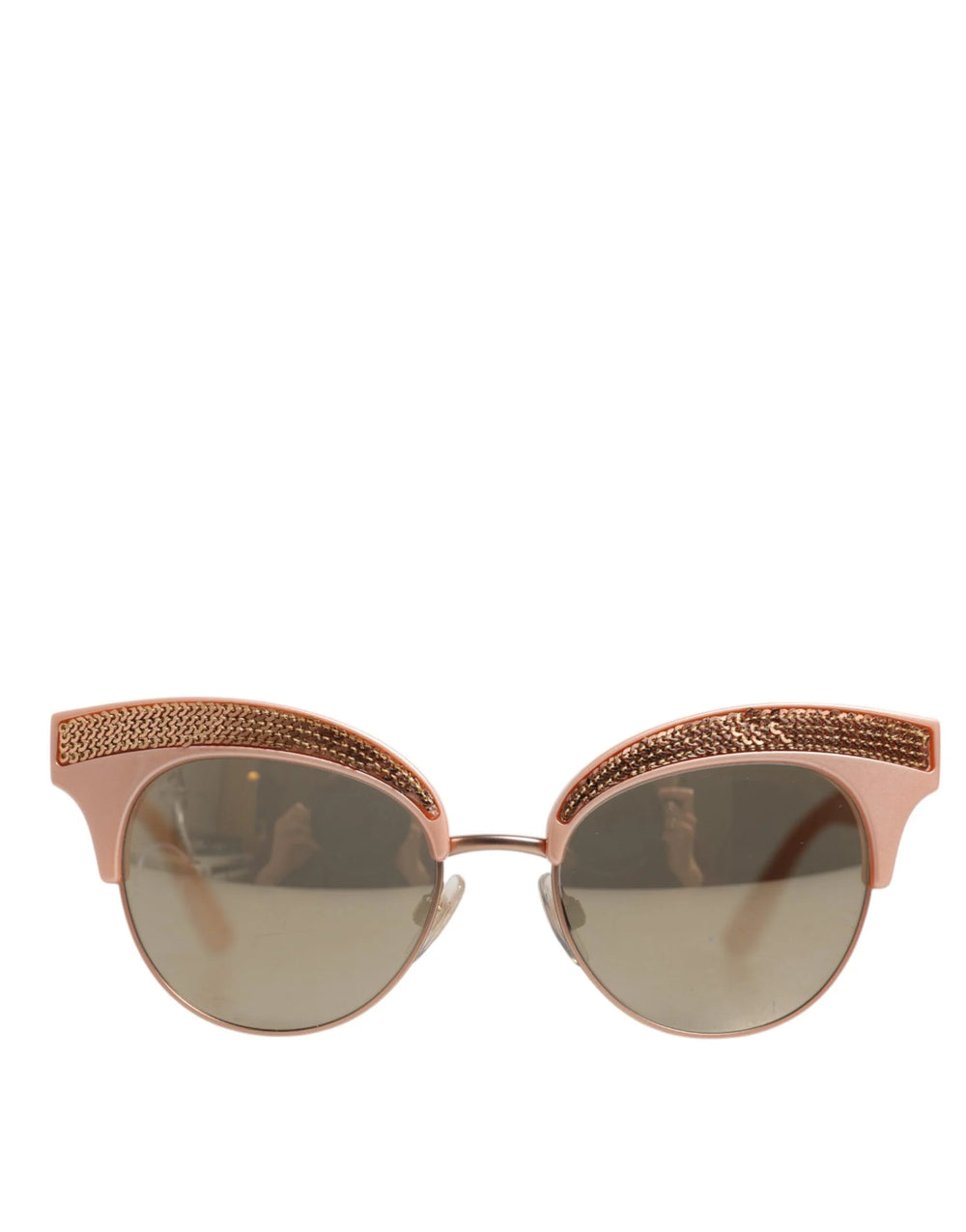 Dolce & Gabbana Pink Gold Mirrored Cat Eye DG6109 Sequined Sunglasses - Sunglasses