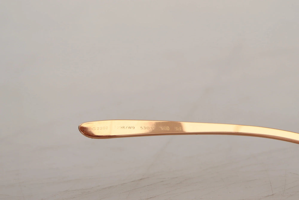 Dolce & Gabbana Pink Gold Rose Sequin Embroidery DG2202 Sunglasses - Sunglasses