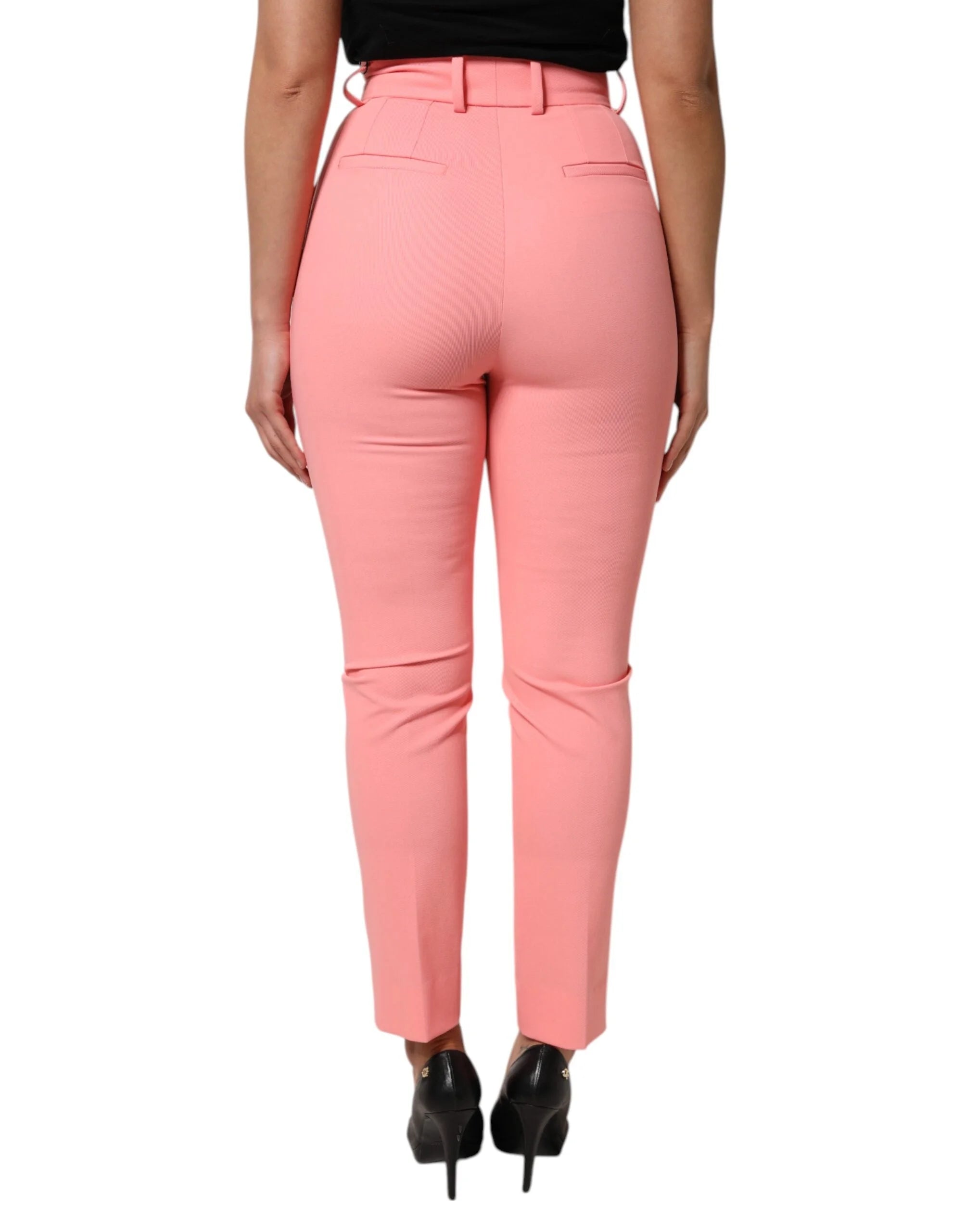 Dolce & Gabbana Pink High Waist Dress Tapered Pants - Trousers