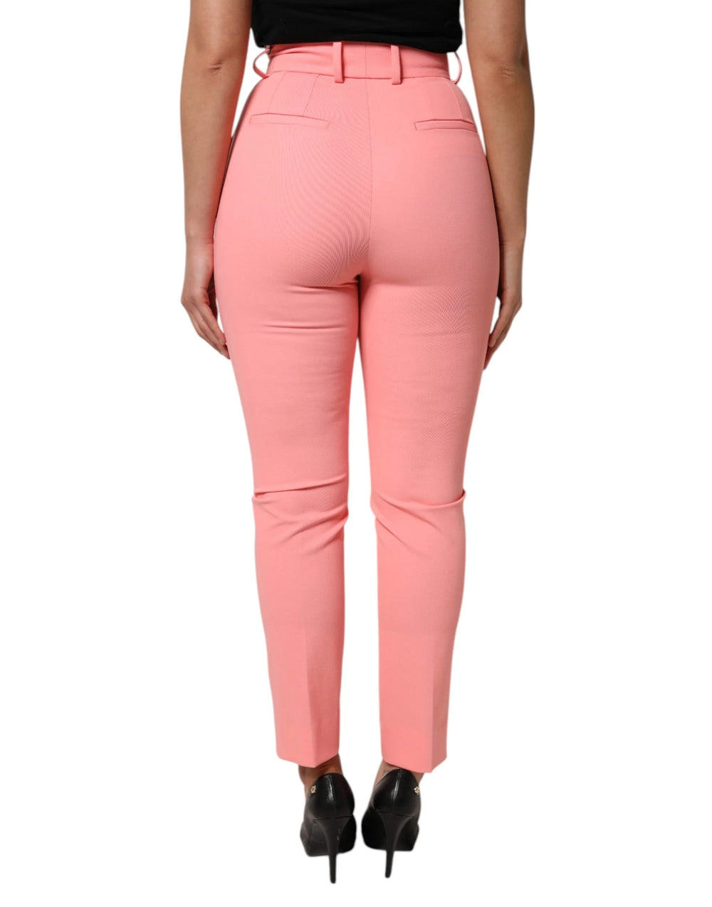 Dolce & Gabbana Pink High Waist Dress Tapered Pants - Trousers