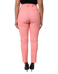 Dolce & Gabbana Pink High Waist Dress Tapered Pants - Trousers