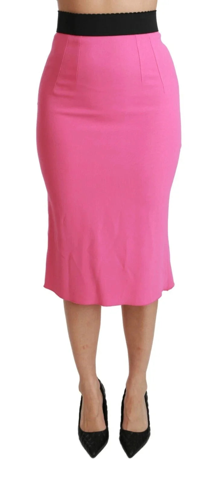 Dolce & Gabbana Pink High Waist Pencil Cut Midi Skirt - IT36|XXS - Skirts