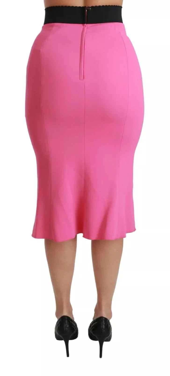 Dolce & Gabbana Pink High Waist Pencil Cut Midi Skirt - IT36|XXS - Skirts