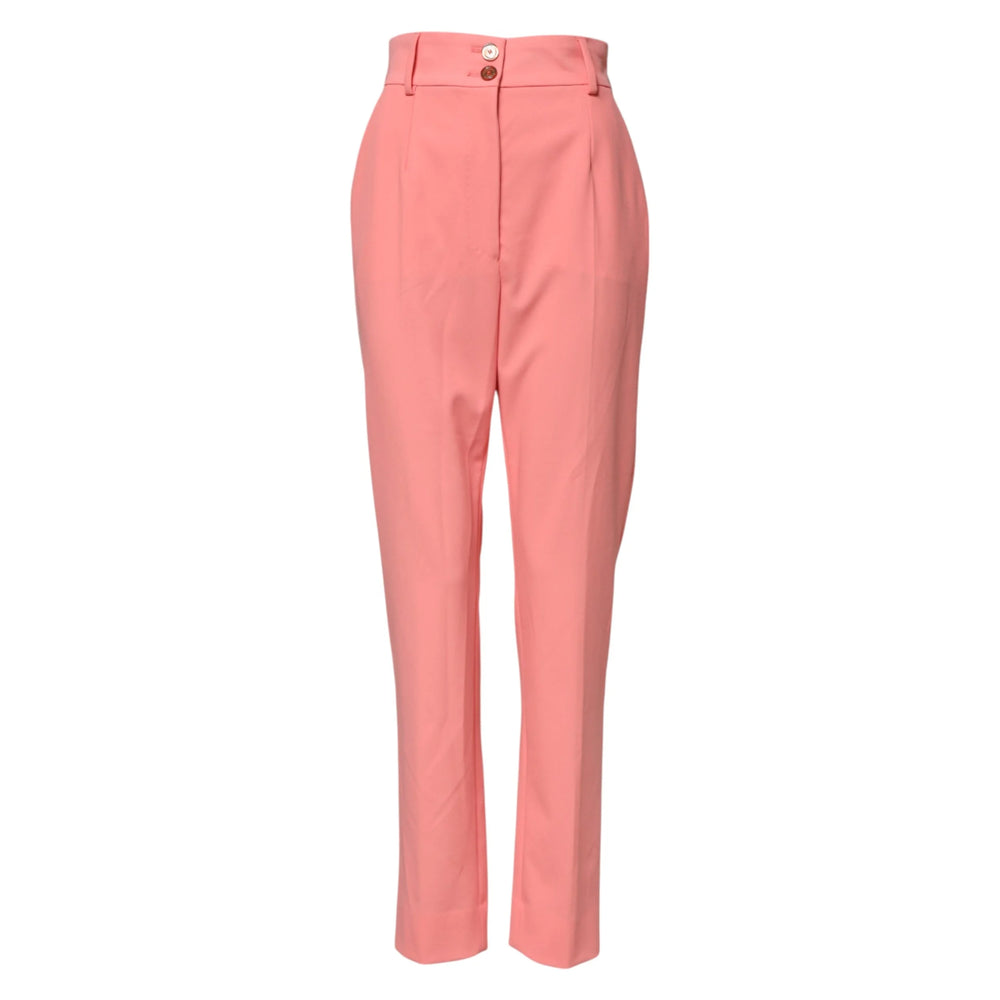 Dolce & Gabbana Pink High Waist Tapered Dress Pants - IT40|S - Trousers