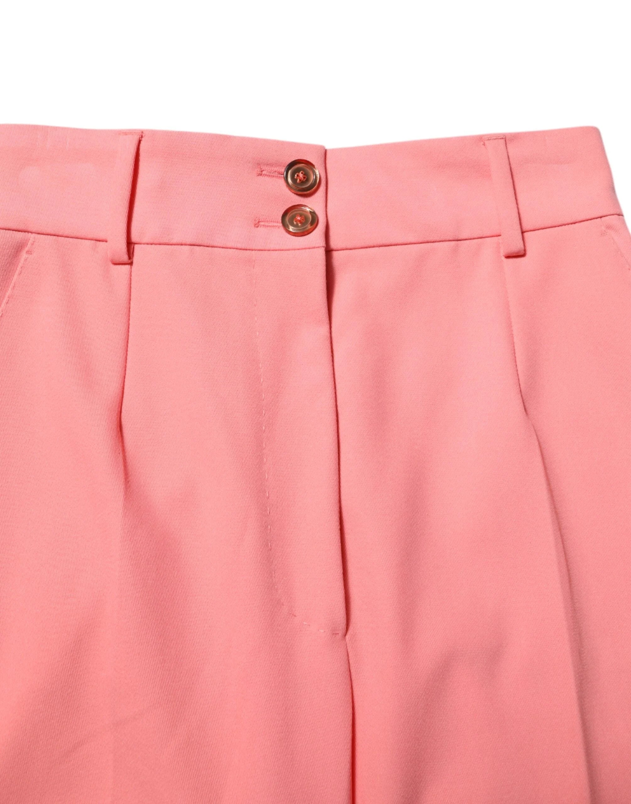 Dolce & Gabbana Pink High Waist Tapered Dress Pants - IT40|S - Trousers