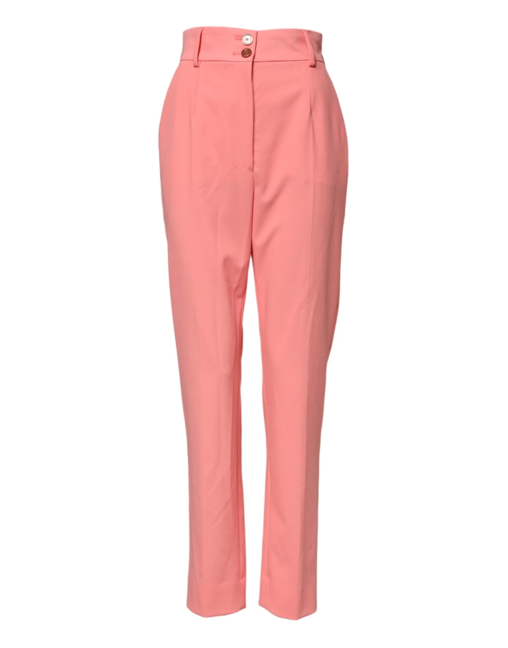 Dolce & Gabbana Pink High Waist Tapered Dress Pants - IT40|S - Trousers