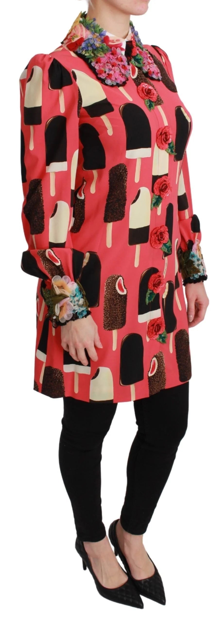 Dolce & Gabbana Pink Ice Cream Roses Sequined Dress - IT36 | XS - Dresses